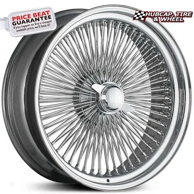 Player Wire Wheels 15 X7 STD 100-Spoke Chrome Rims Two-Wing Caps (Set Of 4) • $1287