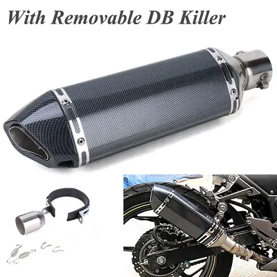 Motorcycle Exhaust Muffler Pipe DB Killer Slip On Exhaust 38~51mm Street Bike • $46.01