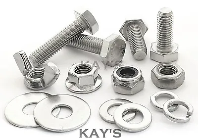 M8 Choice Of Fully Threaded Boltsnuts Or Washers A2 Stainless Steel Screws • £2.79