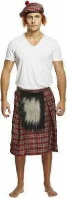 Tartan Kilt With Sporran Scottish Scot Scotland Fancy Dress Costume Burns Night • £11.50