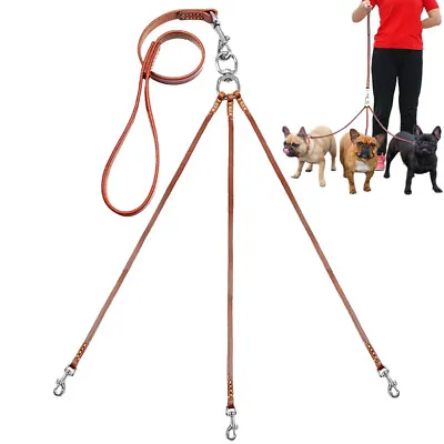 3 Way Dog Lead Splitter Pet Couple Triple Leash & Handle For Walking Three Dogs • £20.99