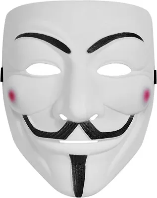 V For Vendetta Mask Anonymous Hacker Guy Fawkes Halloween Mask Unisex Cosplay • $11.50