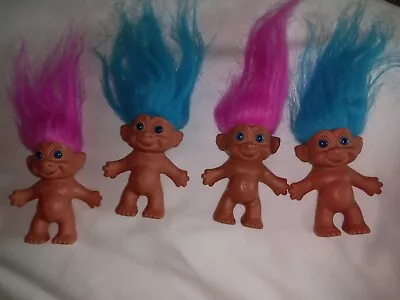 Vintage Troll Dolls Blue Hair Pink Hair Blue Eyes (Korea Printed On Foot) 2.5  • $9.99