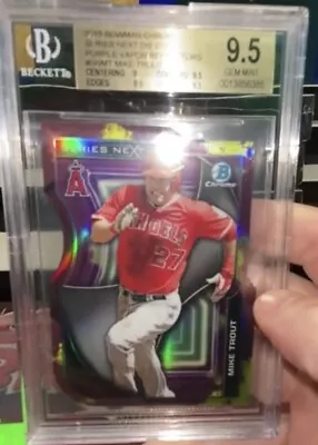 Mike Trout 2015 Bowman Chrome Series Next DieCut Prpl Vapor Refractr /25 BGS 9.5 • $99