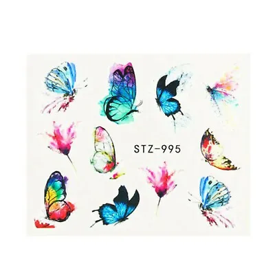 Nail Art Water Decals Transfers Stickers Spring Summer Butterfly Butterflies 995 • £1.49