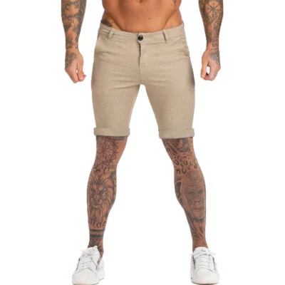 £28.79 • Buy GINGTTO Men Casual Chino Shorts Slim Fit Summer Khaki Skinny Stretch Half Pant