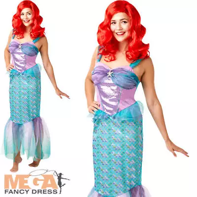 £34.99 • Buy Ariel Ladies Fancy Dress Little Mermaid Disney Princess Adult Fairy Tale Costume