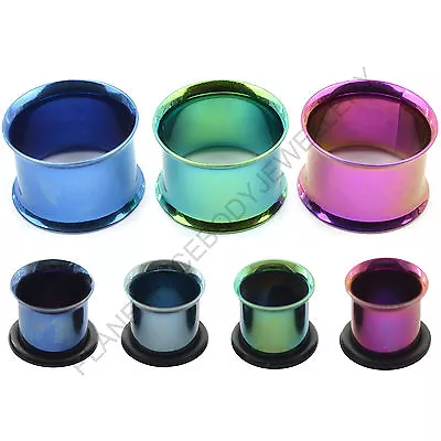 £2.29 • Buy Titanium Anodised Flesh Tunnel Double Or Single Flare Expander Ear Stretcher