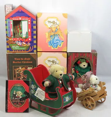 Lot 9 Muffy Vanderbears HolidayRed-Nosed Rein BearMouseFir Tree WagonNIB VTG • $51.91