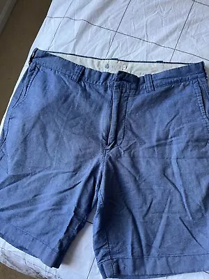 J Crew Mens Chino Shorts Blue Size 34 Flat Front 7  Inseam Cotton Casual • $18