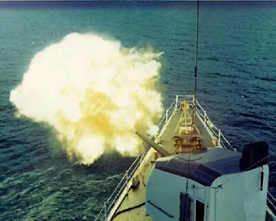 USCG Cook Inlet Firing Big Guns 8x10 Vietnam War Photo 482 • $7.43