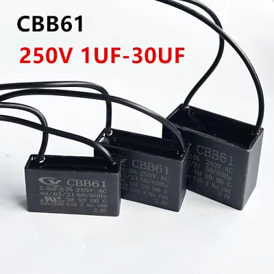 CBB61 250V  Capacitor 2 Wires 1/2/3/3.5/4/5/6/7/8/9/10/12/15/18/20/24/25/30 UF • $58.88