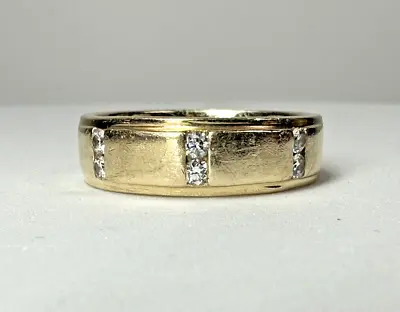 Vintage Nahoku Na Hoku 6 Diamond 14k Gold Wedding Band Ring 7.8g Sz 9.5 • $599