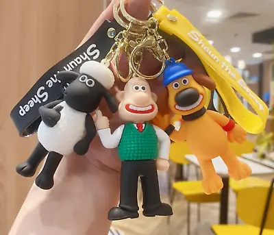 Wallace & Gromit / Shaun The Sheep 3D Rubber Keychain Keyring For Car/House Keys • £6.99