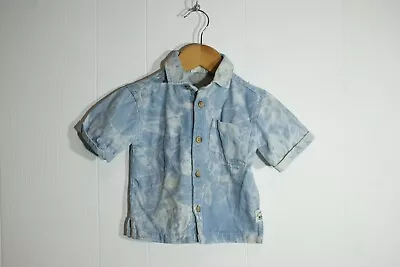 River Island Baby Tie Dye Denim Shirt -blue- Age 9-12 Months (na111) • £3.99