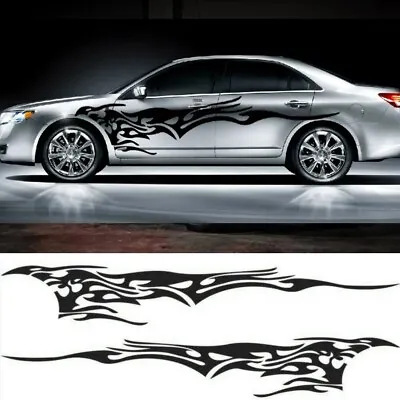 2Pcs Car Side Body Door Fender Vinyl Flame Graphics Decal Racing Stripe Stickers • $24.99