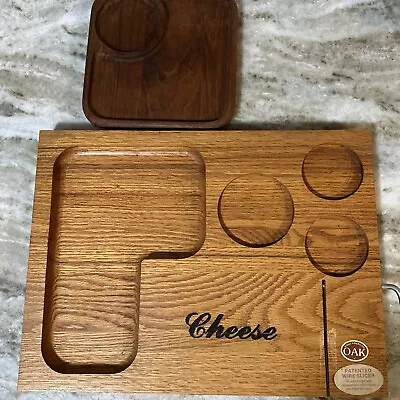 Vermillion Oak Cheese Serving Board With Cutter & Small Cheese Server • $29.98