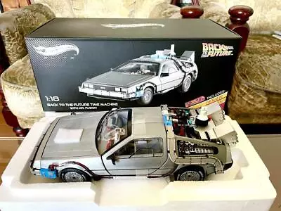 HOT WHEELS MATTEL 1/18 Back To The Future Delorean (with Hoverboard) • $459.75
