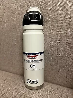 Coleman Stainless Steel Straw Water Bottle - White 24 Oz  • $26.99