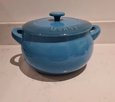 Denby Try Me Ott Turquoise Blue Round Lidded Casserole Dish Large • £29.99
