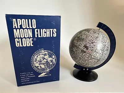 Vintage 1970 Made In Japan Apollo Moon Flights Globe With Flight Time Schedule • $59.99