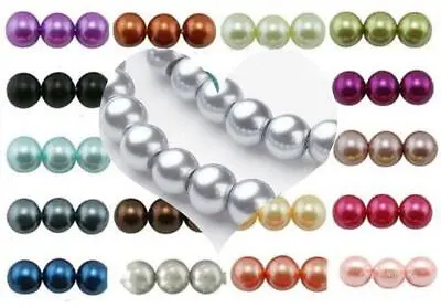 £2.29 • Buy BUY ANY 6 PAY FOR 3 GLASS PEARL BEADS ROUND 200x4mm 100x6mm 50x8mm 25x10mm