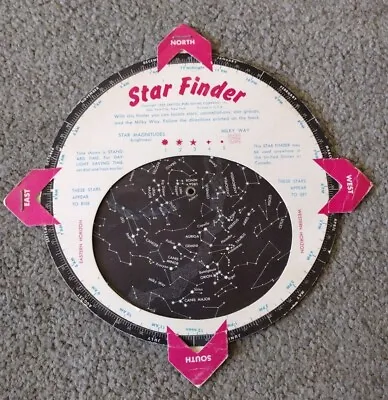 Vintage 1958 STAR FINDER Constellation Map Calculator Wheel Capitol Publishing • $5.99