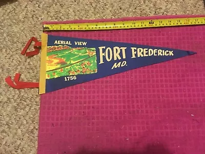 RARE - VINTAGE Fort Frederick State Park Big Pool Maryland PENNANT -FAST SHIPPER • $19.69