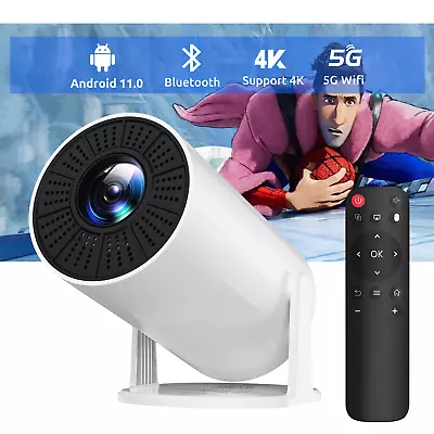 Smart Portable Projector UHD 4K 5G Wifi Bluetooth Android 10 Home Theater Video • $109.99