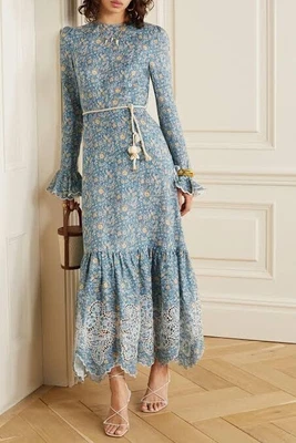 $720 • Buy Zimmerman Carnaby Frill Long Dress Size 2
