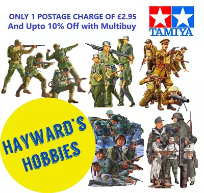 Tamiya Military Figures 1:35 Scale US British German Infantry Plastic Model Ki • £14.49