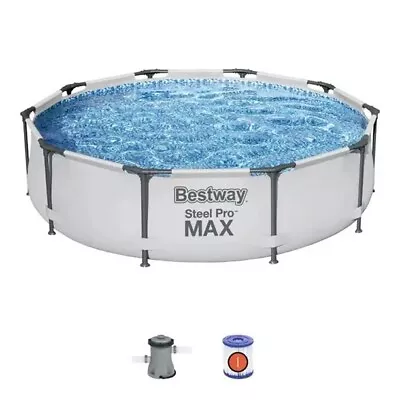 Round Above Ground Swimming Pool With Pump - Metal Frame Outdoor Fun 10'x30  • $184.37