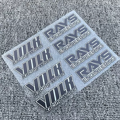 $14.70 • Buy Black JDM Japan Rays Engineering VOLK Racing TE37 Wheel Decals Sticker 8pcs