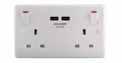 BG 822U Nexus 2 Gang Plug Socket With USB IPad IPhone IPod Charger • £12.99