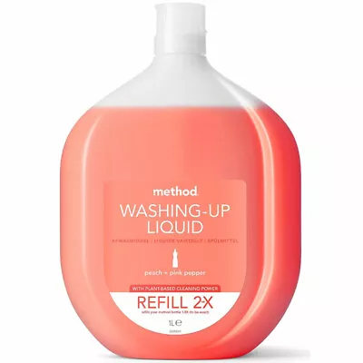 Washing Up Liquid Refill Peach & Pink Pepper 1L (Method) • £8.93