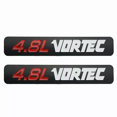 2X 4.8L VORTEC Sticker Decals Emblem 3D Nameplate Black Red White • $15.99