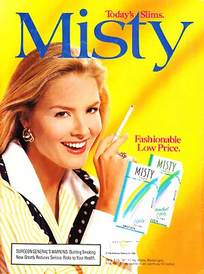 Misty Cigarette Ad #15 Rare 1993 Vintage Out Of Print Back Cover Wear • $9.99