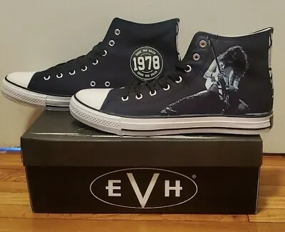 Rare Eddie Van Halen Runnin With The Devil Rock Metal Sneakers Mens 11.5 NEW EVH • $1000