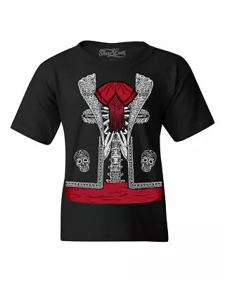 Mariachi Skeleton Costume Youth's T-Shirt Day Of The Dead Halloween Shirts • $13.99