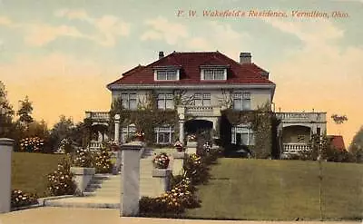 J73/ Vermilion Ohio Postcard C1910 F. W. Wakefields Home Residence 140 • $14.95