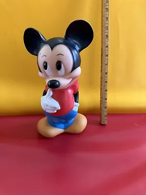 Mickey Mouse Coin Bank Illco/ Walt Disney Company Rubber Figure 12  Looks New!!! • $9.99