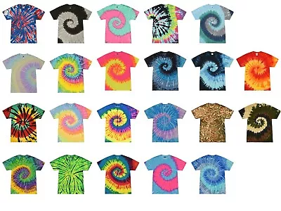 Multi-Color Tie Dye T-Shirts  Kids & Adults Short Sleeve Cotton Colortone  • $11.75