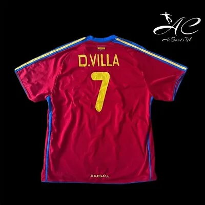 Spain Home ‘David Villa 7’ World Soccer Football Shirt Size Uk Extra Large • £34.99