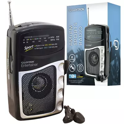£10.95 • Buy Lloytron Am/fm Personal Radio Small Entertainer 2 Band W/ Earphones - N2201bk