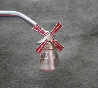 Spanish Windmill Fixed Sails Vintage 800 Silver & Red Enamel Charm Pendant  2.3g • $14.50