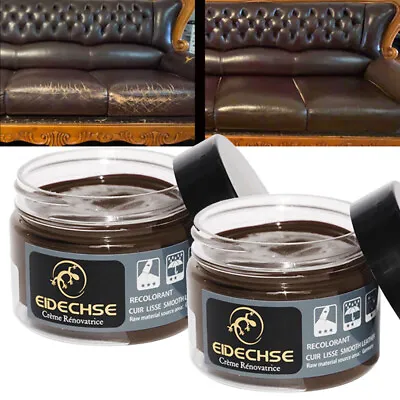 2pcs Leather Recoloring Balm Repair Cream Kit For Restoration Dark Brown Couches • $14.38