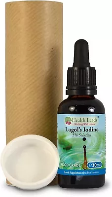 Lugols 5% Iodine Solution 30ml True 5% Liquid Formulation Bulb Pipette For & - • £12.89