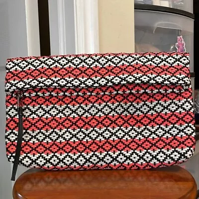 Vince Camuto Calli Clutch Diamond Weave - Fiery Coral - NWOT • $22