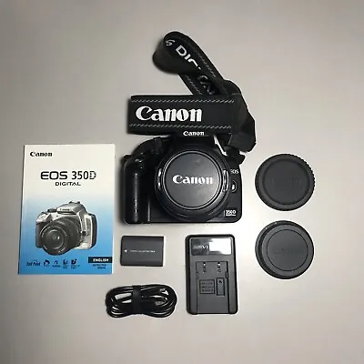 Canon EOS 350D 8.0MP DSLR Camera 18-55mm IS Lens + Charger Battery User Guide • £85