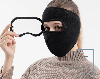 Unisex Fleece Warm Winter Balaclava Face Mask With AntiFog Goggles Windproof Cap • $9.29